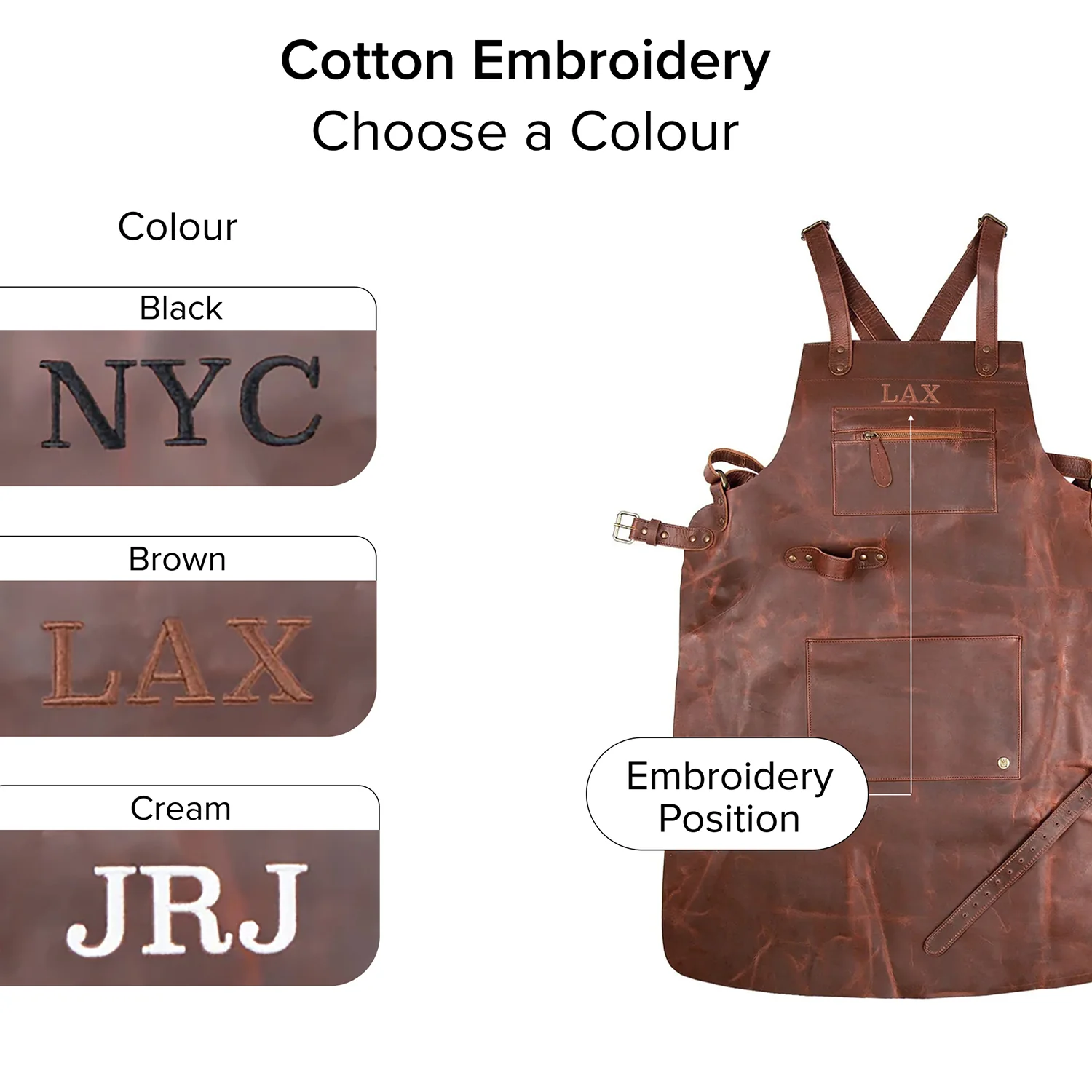 Cross Back Leather Apron - Image 3