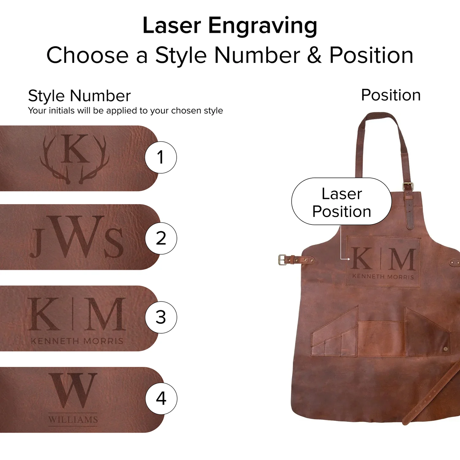 Long Multi-Pocket Leather Apron - Image 4